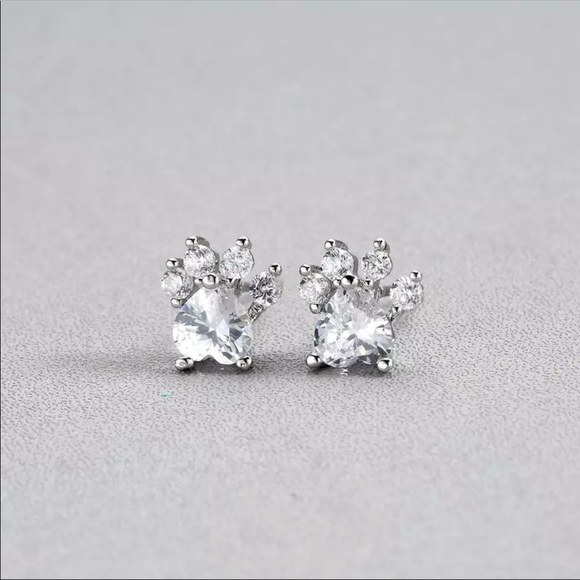 PAW ♡ SILVER Cubic Zirconia Earrings - Picture 4 of 6